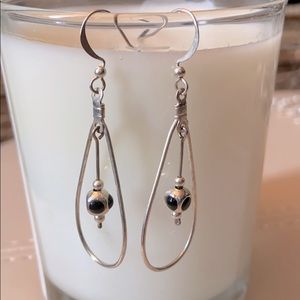 Silver and black fashion earrings